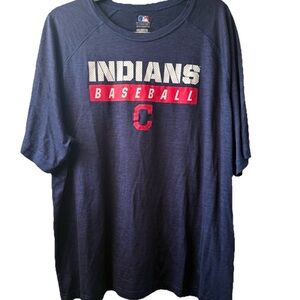 Cleveland Indians Navy, White & Red 'Indians Baseball' Tee